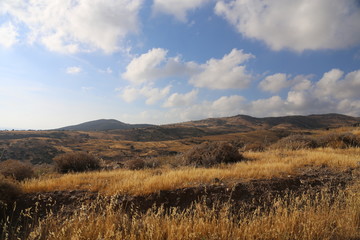 View of Cyprus mountains and beautiful sunny sky