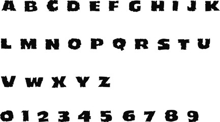 Horror Font - Vector alphabet and numbers