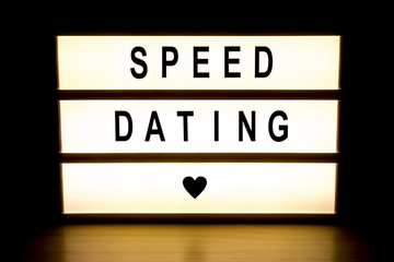Speed dating, text on lightbox 2