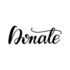 Lettering Donate. Vector illustration.