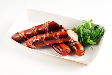 grilled sausages with herbs