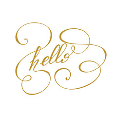 Lettering Hello. Vector illustration.