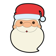 cute santa claus head kawaii character vector illustration design