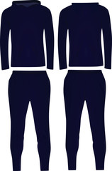 Blue hooded tracksuit. vector illustration