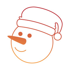christmas snowman kawaii character vector illustration design