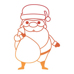 cute santa claus with bag kawaii character vector illustration design