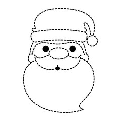 cute santa claus head kawaii character vector illustration design