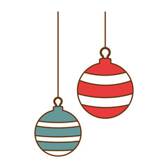 christmas ball hanging icon vector illustration design