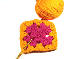  crochet orange yarn