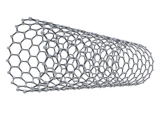 Carbon nanotubes molecule structure 3d