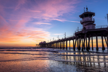 Huntington beach Pier at Sunset