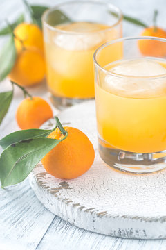 Two glasses of orange juice