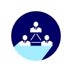 Business persons icon with long shadow. Vector Illustration isolated for graphic and web design.