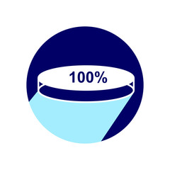 Chart icon with long shadow. Vector Illustration isolated for graphic and web design.