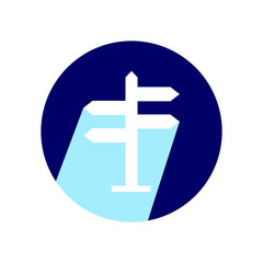 Obraz premium Signpost or pointer flat icon with long shadow. Vector Illustration isolated for graphic and web design.