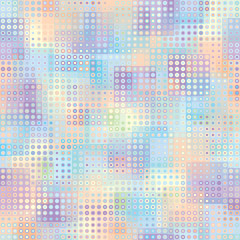 Seamless background. Geometric abstract pattern in low poly pixel art style. Polka dot pattern on low poly background.