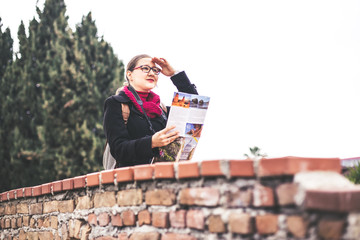 Tourist girl with map 6