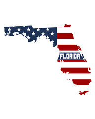 USA flag in Florida State map