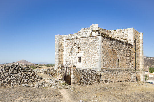 ruins of the old church in Valdearenas, province of Guadalajara, Spain