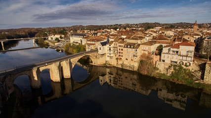 Villeneuve sur Lot village in France