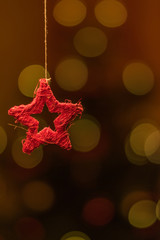 Weihnachten Dekoration roter Stern mit Tannenbaumlicht