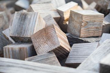 Wooden blocks and squares