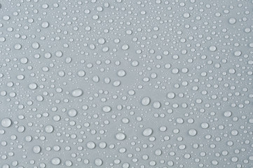 Texture of water drops on a gray background