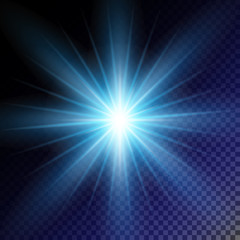 Glow light effect. Star burst with sparkles.Sun.