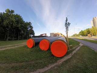 Reconstruction of central heating system pipes in Kaunas, Lithuania