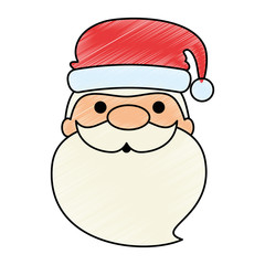 cute santa claus head kawaii character vector illustration design