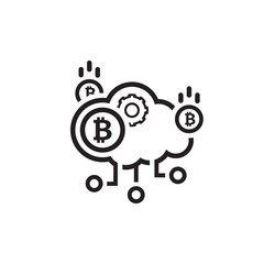 Cloud Mining Icon.