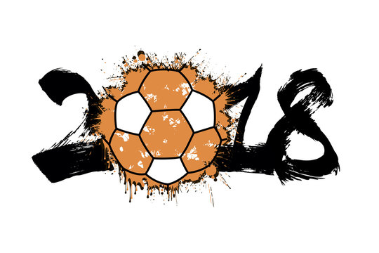 Abstract number 2018 and handball ball