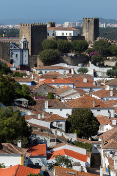 Castle of Obidos in the district of Leiria, Portugal.