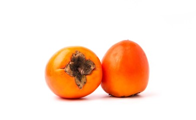 Persimmon fruit isolated on white background.