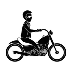 Plakat rough motorcyclist avatar character vector illustration design