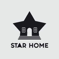 Star Home Vector Template Design
