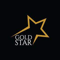 Gold Star Vector Template Design