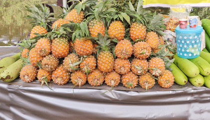 Fresh pineapple fruit shop in Kohima, Nagaland.