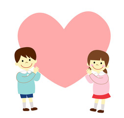 幼稚園児　ハート