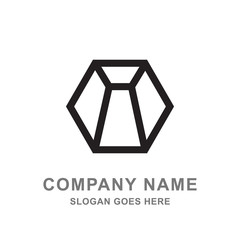 Geometric Hexagon Black Simple Logo Vector 