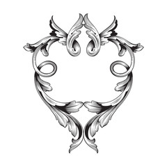 Classical baroque ornament vector 