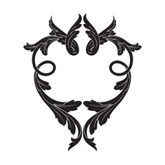 Classical baroque ornament vector 