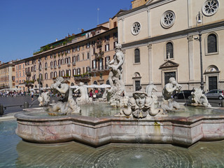 Baroque fountain by Bernini, Piazza Navona, Rome