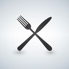 Fork and Knife icon vector, solid illustration, pictogram isolated on gray