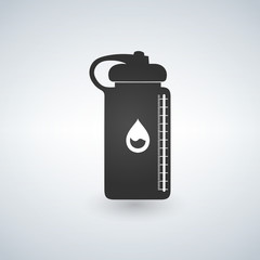 water bottle icon with drop and scale
