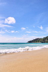 Sunny day. Blue sky. Beach