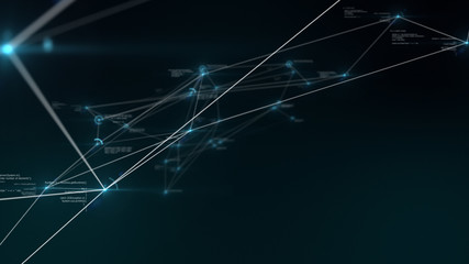 Abstract 3D Rendering Futuristic Connection in Cyber Space