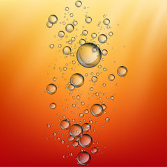 Water bubble rising background. 