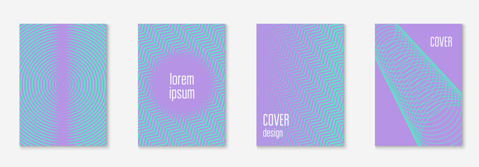 Obraz na płótnie Canvas Minimal trendy covers. Vector halftone gradients. Geometric future template for flyer, poster, brochure and invitation. Minimalistic colorful cover. Set of EPS 10 illustration.