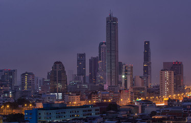 bangkok business building with night shot